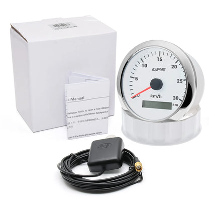 7 Color LED  30/60/80/120/200KMH 85MM GPS Speedometer Gauge with GPS Antenna For Motorcycle Boat Car Truck Speed Gauge 9-32V