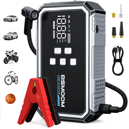 BSMOOM 7000A Car Jump Starter Power Bank Portable 150PSI Air Pump Car Battery Emergency Boosters Starting Device Car Starter