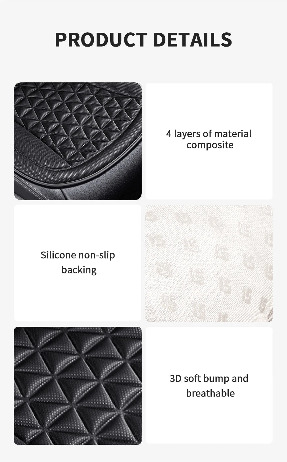 SEAMETAL 3D Car Seat Cover Breathable Auto Seat Cushion Convex Design for Heat Dissipation Sweatproof Universal Chair Protector
