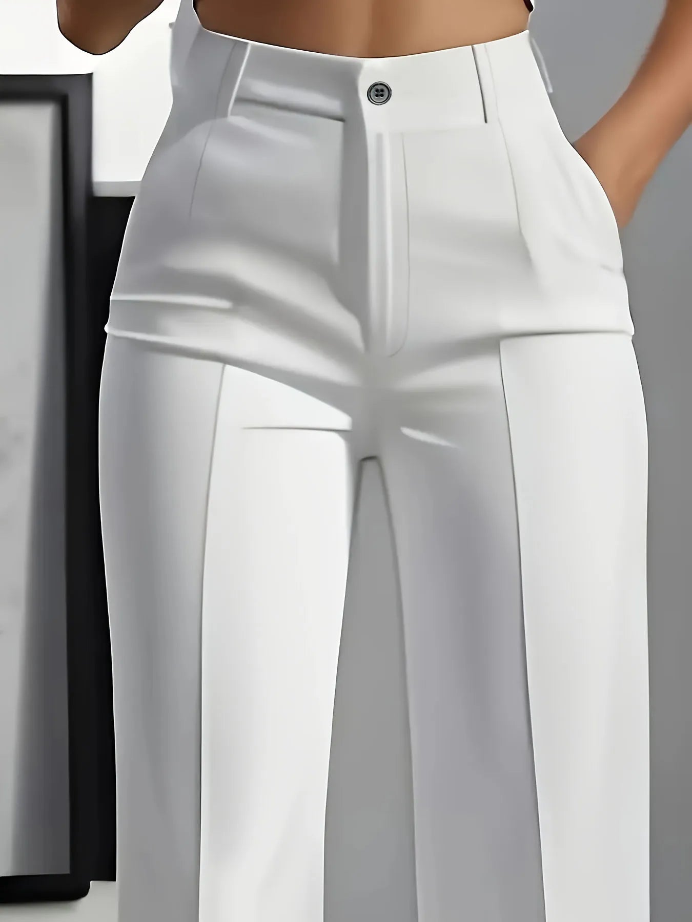 New 2025 Women's High-Waisted Draped Straight-Cut Suit Pants Simple European American Cross-Border Fashion for Women