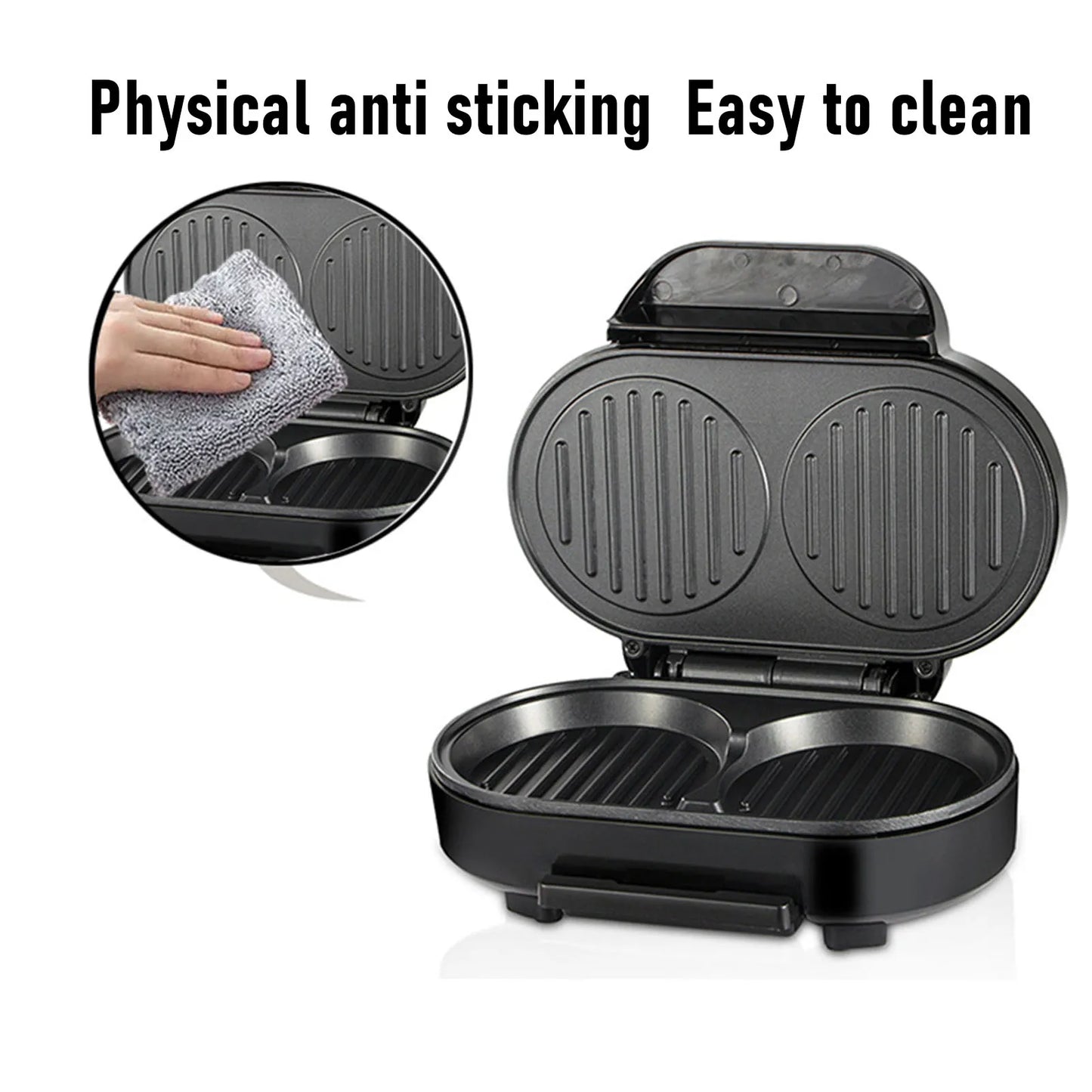 Omelette Maker Non Stick Double Mini Pancakes Maker Burger Breakfast Machine Small Electric Grill Ideal for Breakfast Lunch