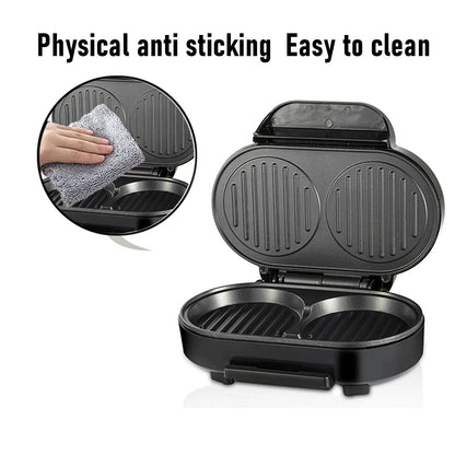 Omelette Maker Non Stick Double Mini Pancakes Maker Burger Breakfast Machine Small Electric Grill Ideal for Breakfast Lunch