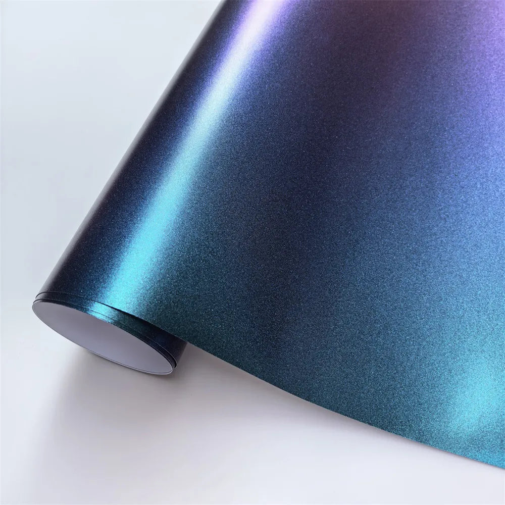 Car Diamond Chameleon Matte Purple Blue Car Vinyl Wrap Film Adhesive Color Change Motorcycle Sticker Accessories