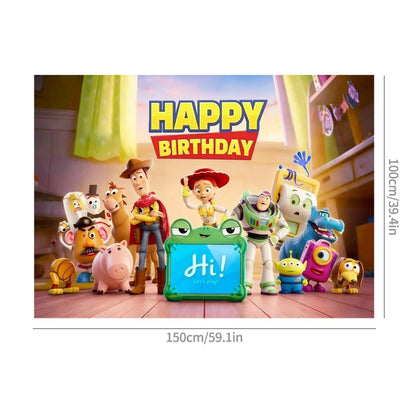 Toy Stories Theme Birthday Party DIY Decoration Toy Inspire Backdrop Hot Anime Cartoon Paper Plate Cup Birthday Party Supplies