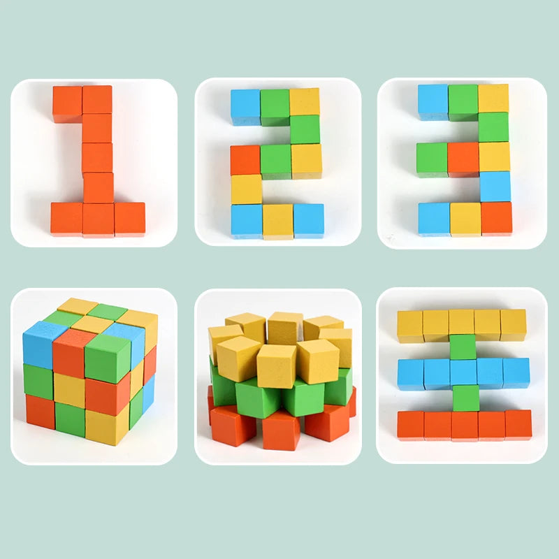 Wooden Two-Player Battle Building Blocks Concentration And Logic Training Interactive Board Game Puzzle Space Three-Dimensional