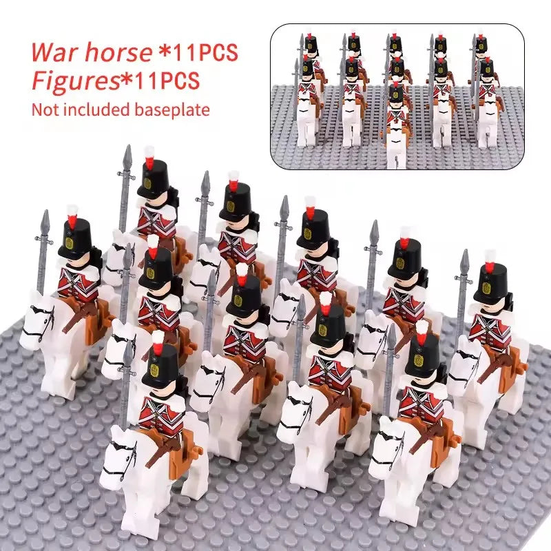 MOC Historical Military Building Blocks Figures Napoleonic Wars British Infantry Soldiers Rifle DIY Brick Toys For Birthday Gift