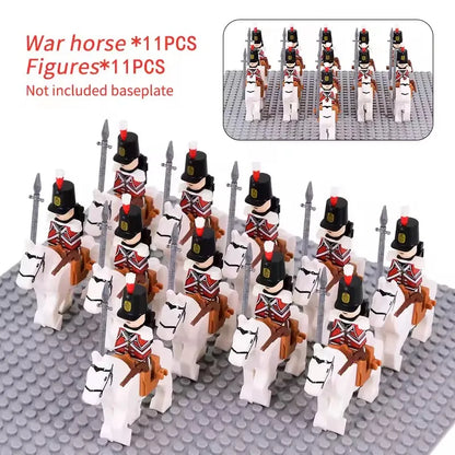 MOC Historical Military Building Blocks Figures Napoleonic Wars British Infantry Soldiers Rifle DIY Brick Toys For Birthday Gift