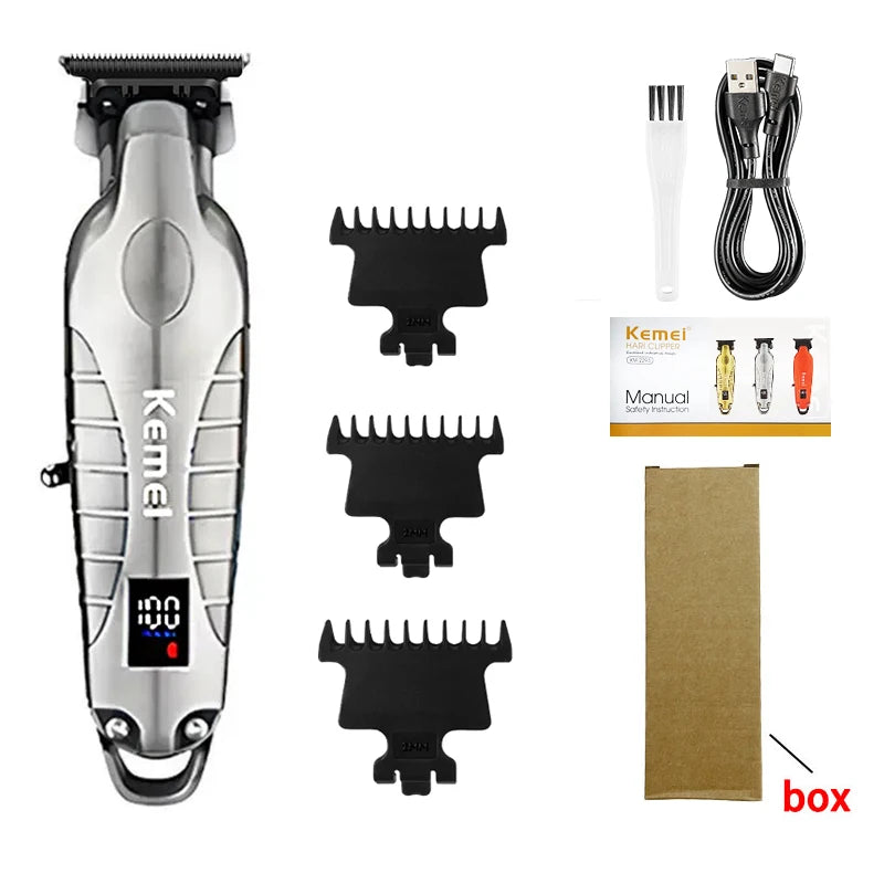 Kemei KM-2293 7000RPM Barber Professional Electric Hair Clipper Trimmer Cordless USB Charging Rechargeable Hair Clippers