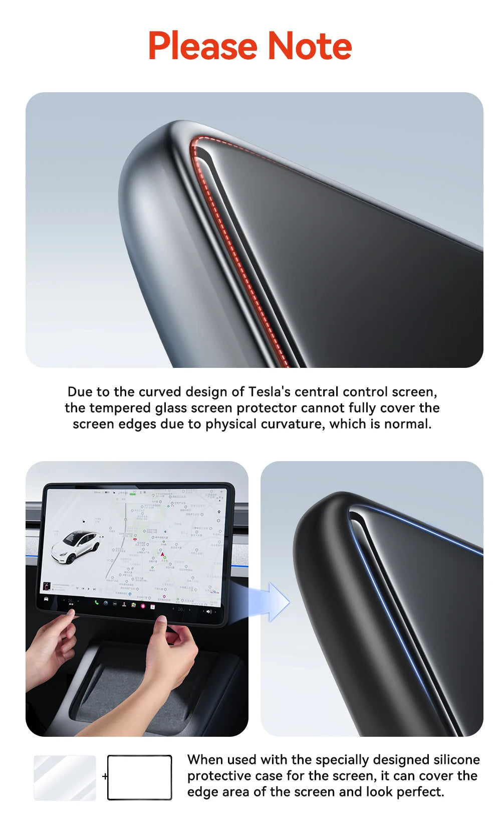 YZ Tempered Glass Film Protector For Tesla Model 3/Y/YL Highland Juniper 2025-2026 Rear Row Center Control Screen Protective