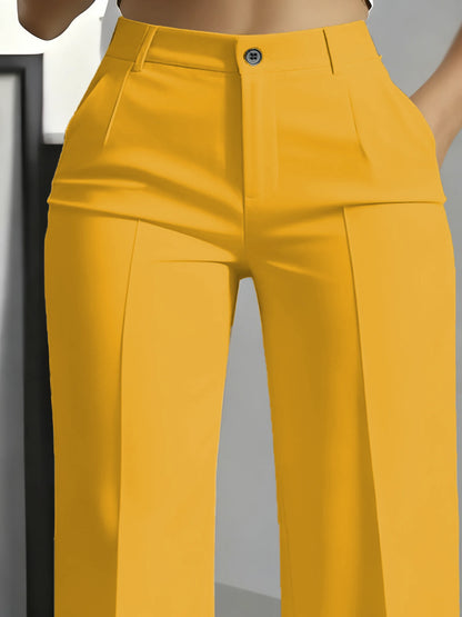 New 2025 Women's High-Waisted Draped Straight-Cut Suit Pants Simple European American Cross-Border Fashion for Women
