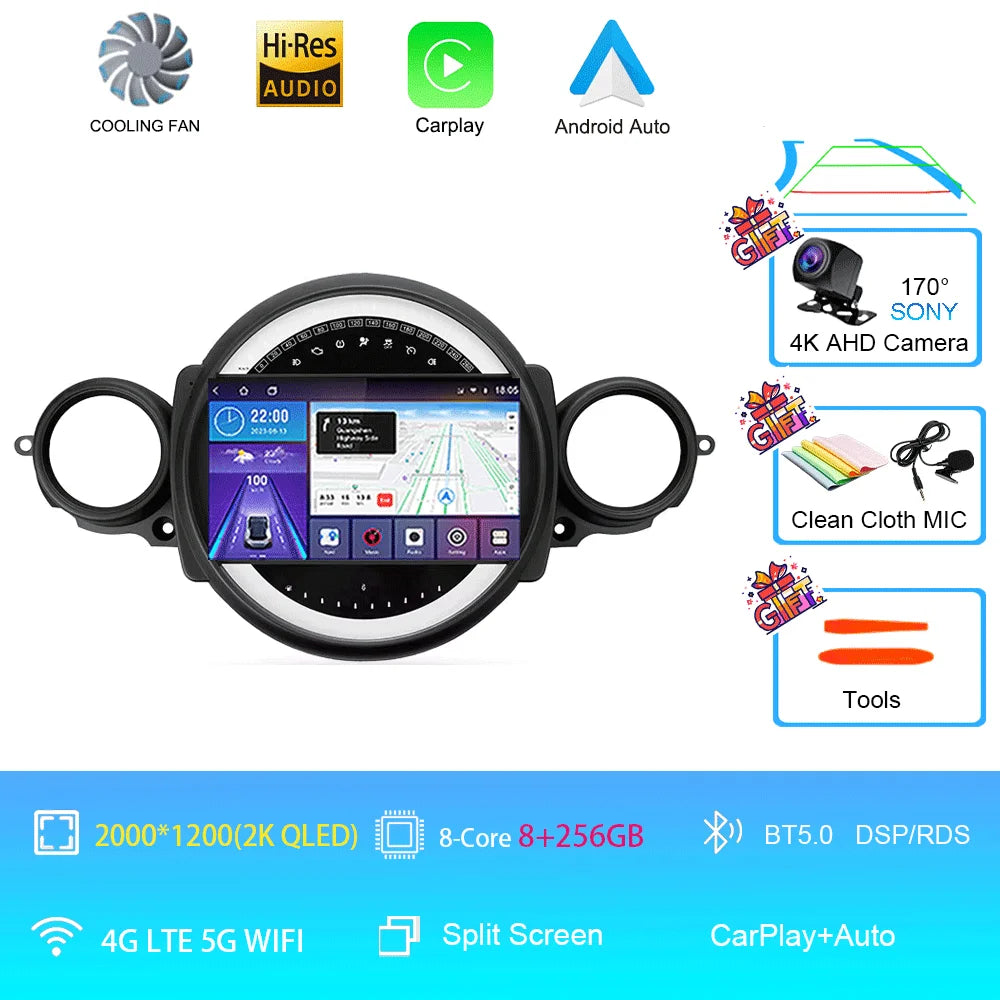 Car Radio Android 16 For BMW Mini Cooper R56 R60 R51 2006 - 2015 GPS Carplay Navigation Stereo Auto DSP BT DVD Multimedia Player