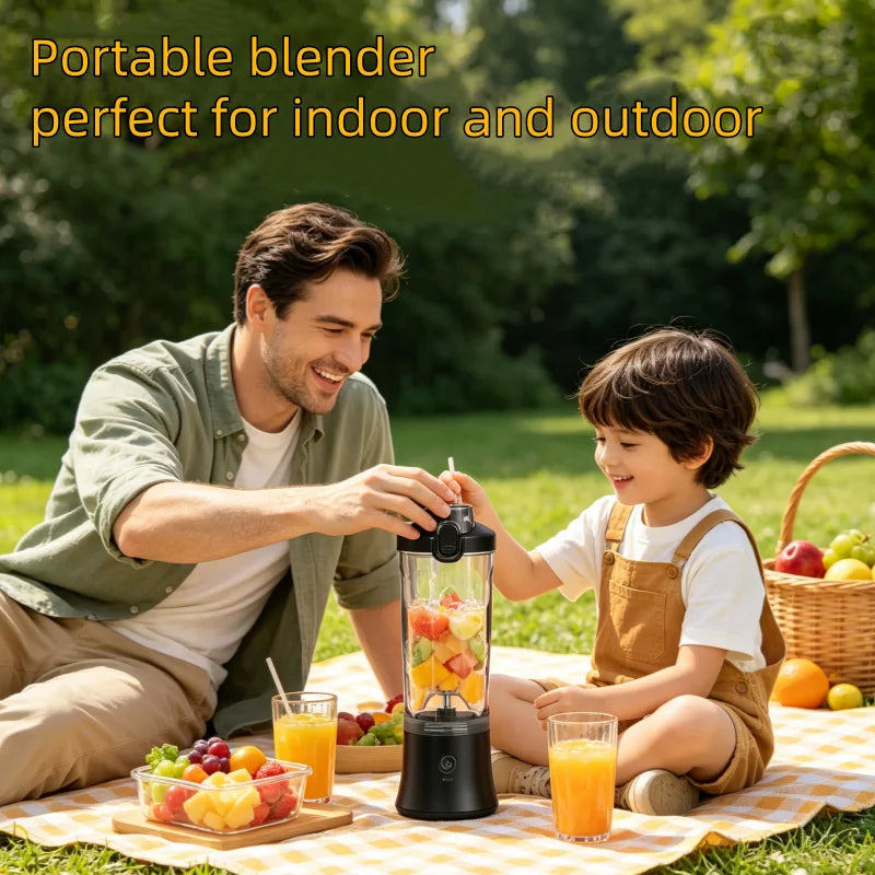 Portable Blender Electric Juicer 600ML Fruit Mixers 4000mAh USB Rechargeable Smoothie Mini Blender Multifunction Juice Maker