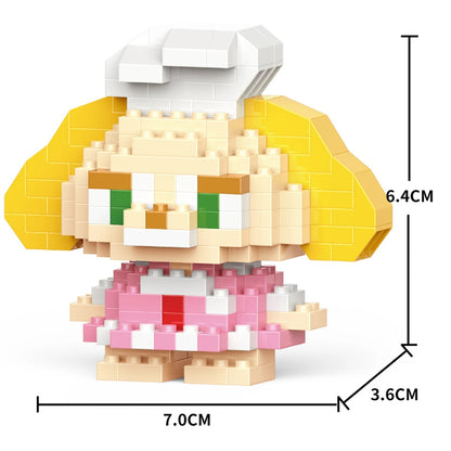 Cartoon Anime Hello Kitty Panda Refrigerator Magnet Blocks Kuromi My Melody Cinnamoroll Building Blocks Toy Kids Birthday Gift