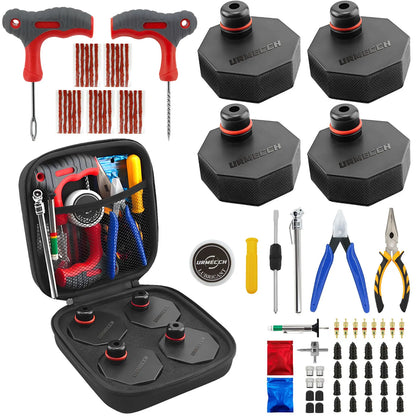 75pcs Tire Repair Tool Kit with Mach-E Jack Pad for Ford Mustang 2021-2024 Rubber Jack Puck Car Lift Accessories Storage Box