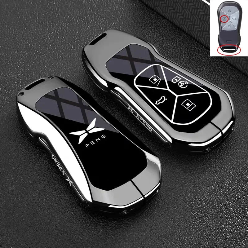 Premium Zinc Alloy Key Cover Case for XPENG G9/G6/G7/P5/P7+/G3i/MONA M03 (2025) - Protective Key Fob Shell Keybag Keychain