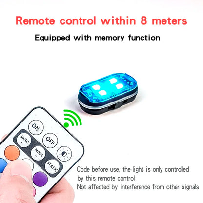 Rechargeable Wireless Light Aircraft Airplane Helicopter Warning Lights RGB Led Motorcycle Strobe lights LED Flash Light