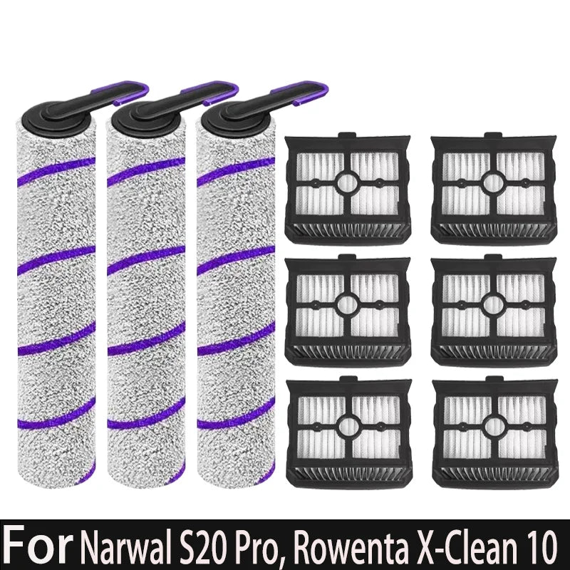 For Narwal S20 Pro, Rowenta X-Clean 10 Vacuum Mop Accessories Roller Brush Hepa Filter Replacement Parts