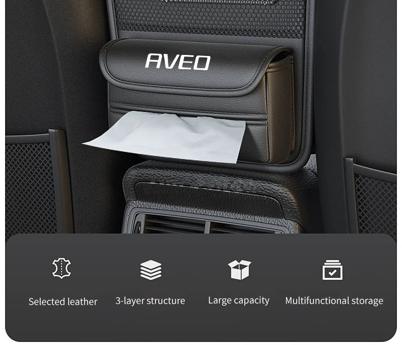 Car Organizer For Chevrolet Aveo Seat Storage Box Car Hanging Storage Bag Tissue Box Car Stowing Tidying Storage Pocket