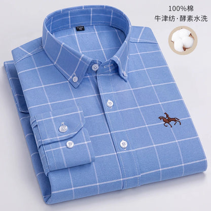 Fashionable Cotton Men's Shirt Long-Sleeved Oxford Soft Comfortable And Breathable Classic Versatile Business Casual Men's Shirt