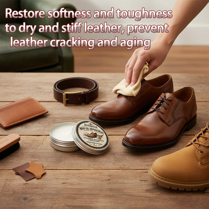 SERLAVEXA 3Pcs 100ml Mink Oil Leather Conditioner Cream Waterproof Shoe Polish Nourishing Paste for Boots Bags Sofa Seat Care