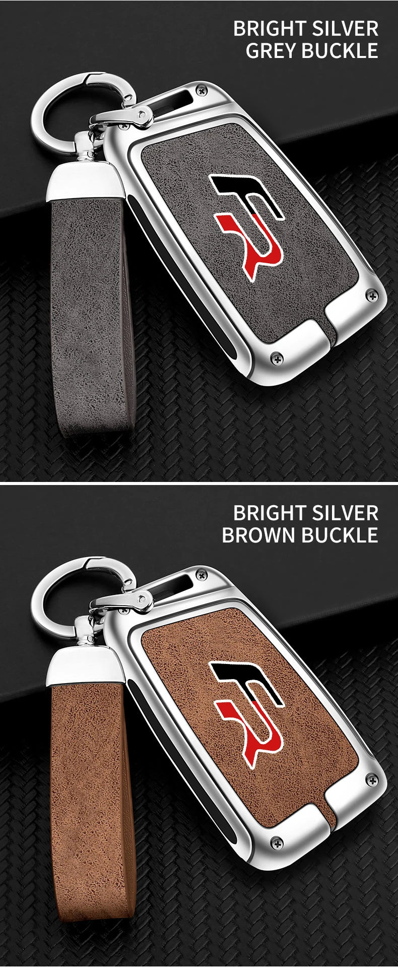 Suitable for Seat Ateca Leon FR 2 Ibiza zinc alloy car key cover high-end genuine leather car key case buckle auto accessories