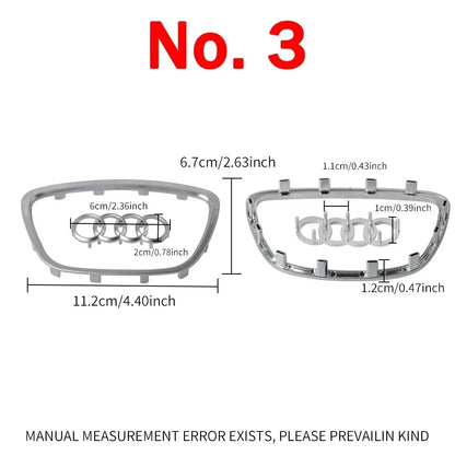 Automobile Steering Wheel Logo Bright Frame Strip Electroplated Car Logo Sticker For Audi A3 A4 B8 8P B9 8V A5 A6 C7 A7 Q3 Q5 Q7