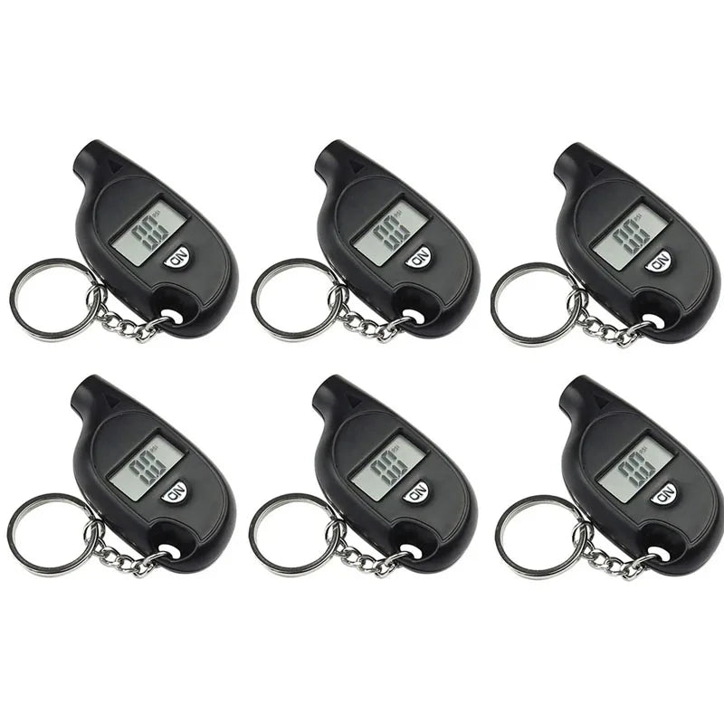 Mini Keychain Style Tire Gauge Digital Lcd Display Car Tire Air Pressure Tester Meter Auto Car Motorcycle Tire Safety Alarm