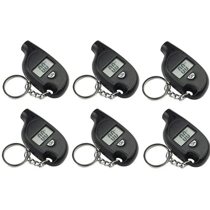Mini Keychain Style Tire Gauge Digital Lcd Display Car Tire Air Pressure Tester Meter Auto Car Motorcycle Tire Safety Alarm