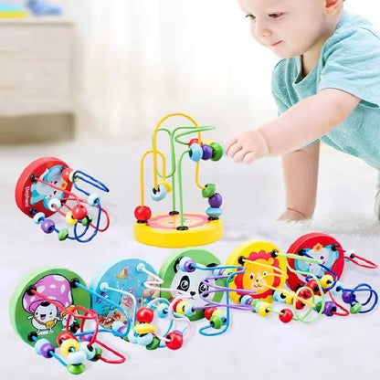 Montessori Wooden Rattles For Baby Crib Toys Baby Rattle Educational Musical Wooden Toys Children Development Games Wood Puzzles