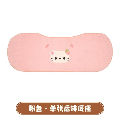 Hello Kitty Winter Plush Car Cushion Cover Cute Pink Warm Cartoon Women's Universal Warmth Seat Covers Auto Seat Accessories