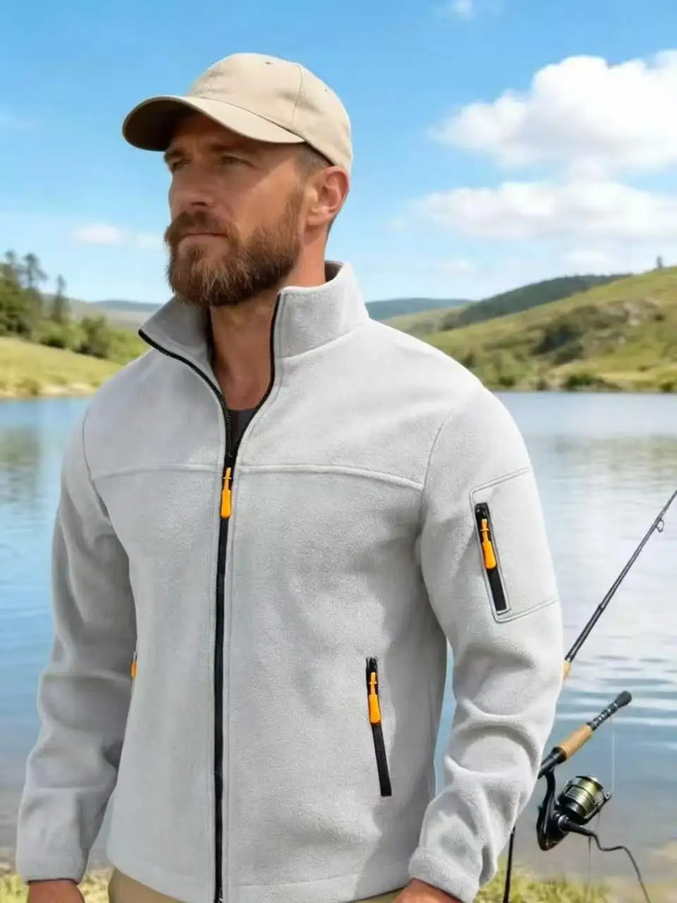  2026 autumn and winter men's new outdoor warm jacket casual sports trend fashionable and versatile solid color jacket