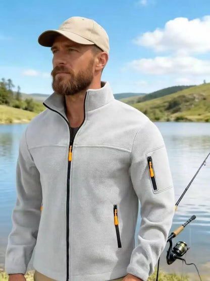  2026 autumn and winter men's new outdoor warm jacket casual sports trend fashionable and versatile solid color jacket