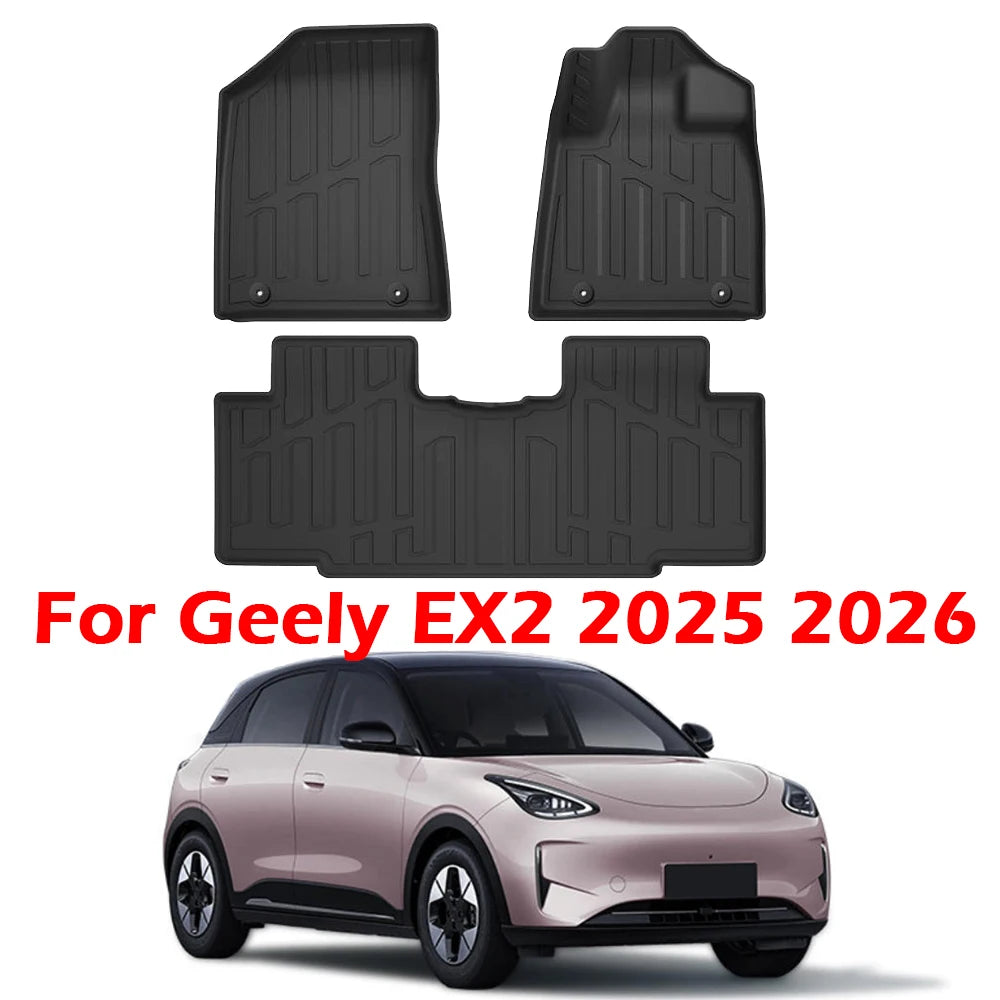 TPE Floor Mats Compatible For 2025 2026 Geely EX2 All Weather Protector Foot Pads Waterproof Cargo Liners Right Rudder LHD RHD