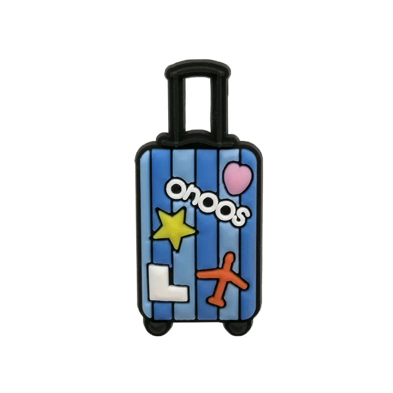 1/25PCS Travel Theme Shoe Charms Set DIY Decorative Pins Cartoon Landmark Beach Theme Clogs Accessories Trendy Shoe Buckles