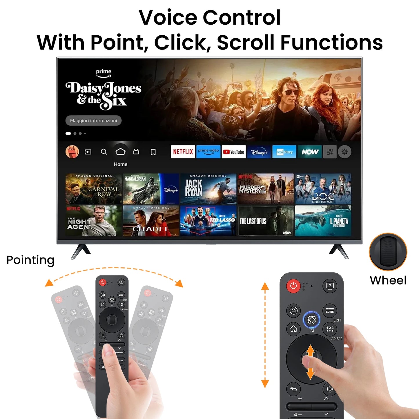 Replacement AN-MR25GA AI Magic Remote with Voice and Pointer,Compatible with 2019-2025 LG Smart TVs OLED, QNED, UHD, LED, LCD