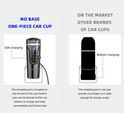 R31 450ml Car Heating Cup 12v/24v Portable Electric Kettle Smart Touch Screen Thermal Mug Temperature Adjustable Car Heating Mug