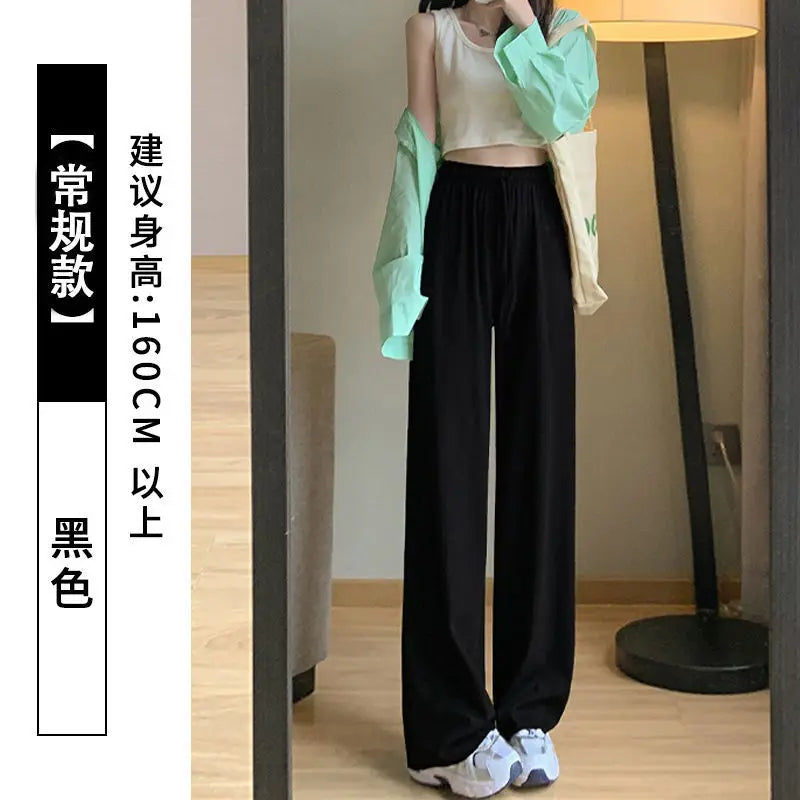 Slimming High Waist Ice Silk Wide Leg Pants for Pear aped Women Casual Summer orts plus Size  pe Comfortable Trousers