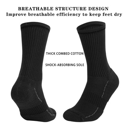 4 Pairs Heavy Duty Cushioned Work Socks Anti-Slip Sweat Wicking for Mining Hiking Outdoor Men Size 39-50