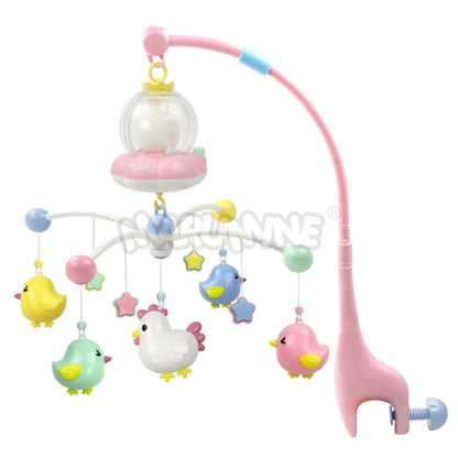 Baby Musical Crib Mobile with Star Projection Night Light White Noise Timing Rotating Bed Rattle Sleep Soother Toys for Newborn