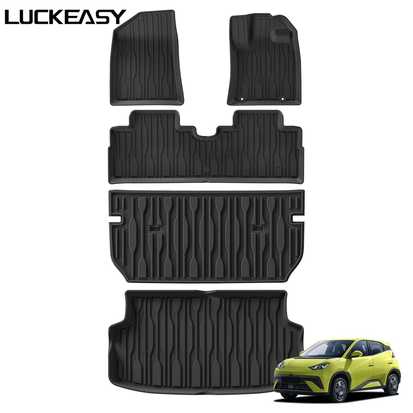Left/Right Drive for BYD ATTO1 SEAGULL 2025 Car Floor Mats Cargo Liner Trunk Pad Backrest Liner TPE Foot Mat All Weather Black