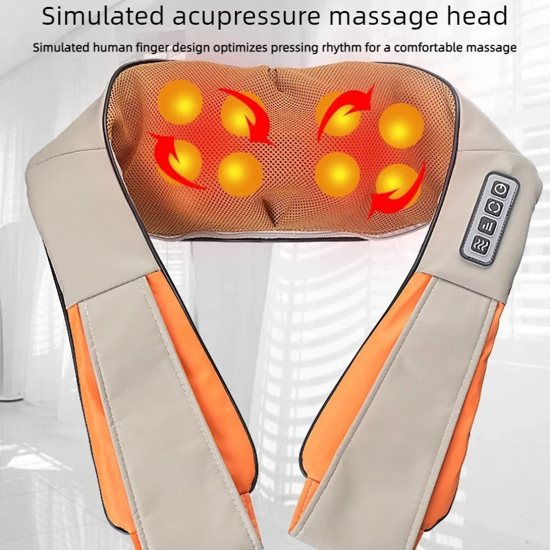 Car And Home Dual-Use Kneading Massage Shawl, Hot Compress Massager For Cervical Spine Massage, Gift Neck And Shoulder Massager