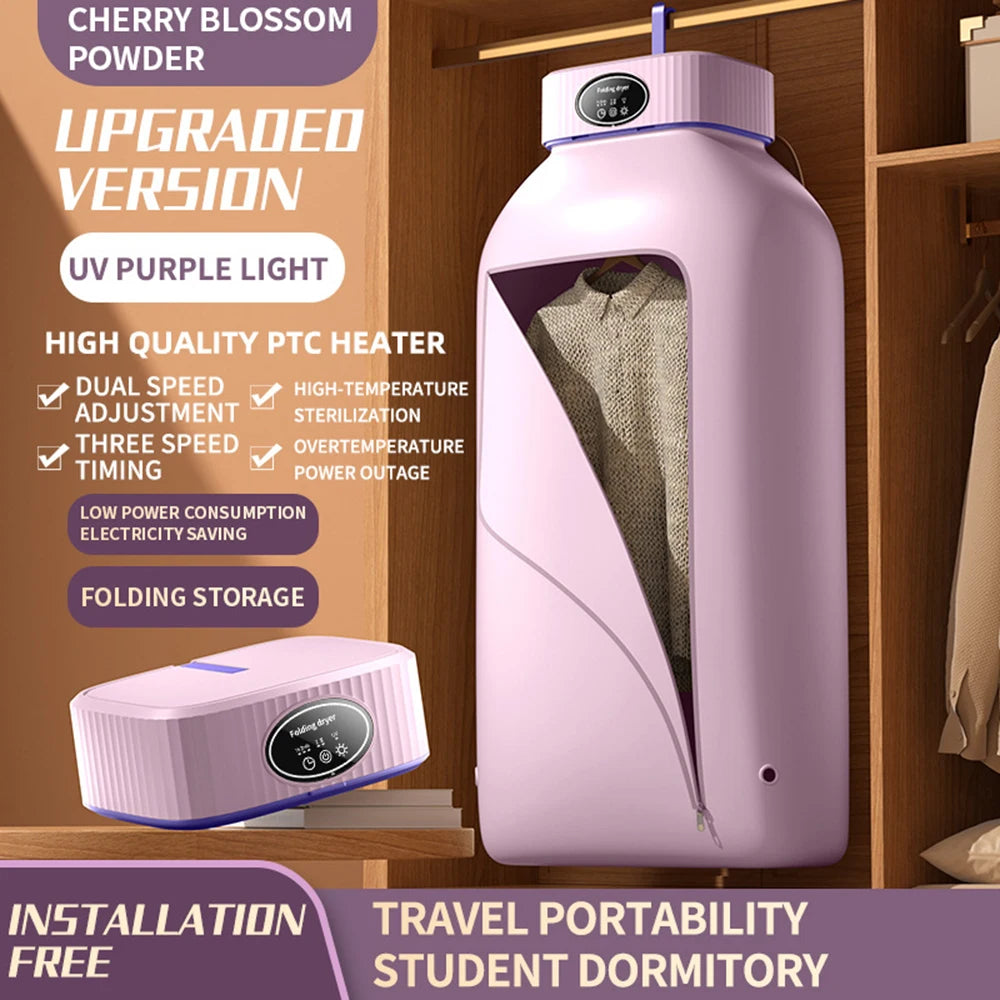 Folding Portable Clothes Dryer Mini Electric Laundry Dryer Hang Drying Rack Machine for Home Room Travel 110V 220V 전기의류건조 의류건조기