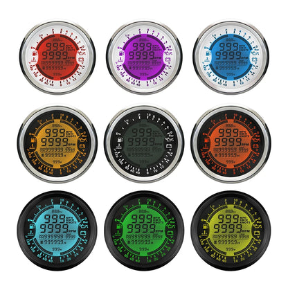 85mm 6 in 1 Car Marine Multi-function GPS Speedometer Tachometer Voltmeter 12V 24V Fuel Level Water Temp Oil Pressure 5Bar 10Bar