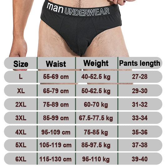 4pcs Mens Briefs Underpants Loose Plus Size Briefs Mid Waist Black Gray Sports Underwear Heavyweight Boys Breathable Panties 6XL