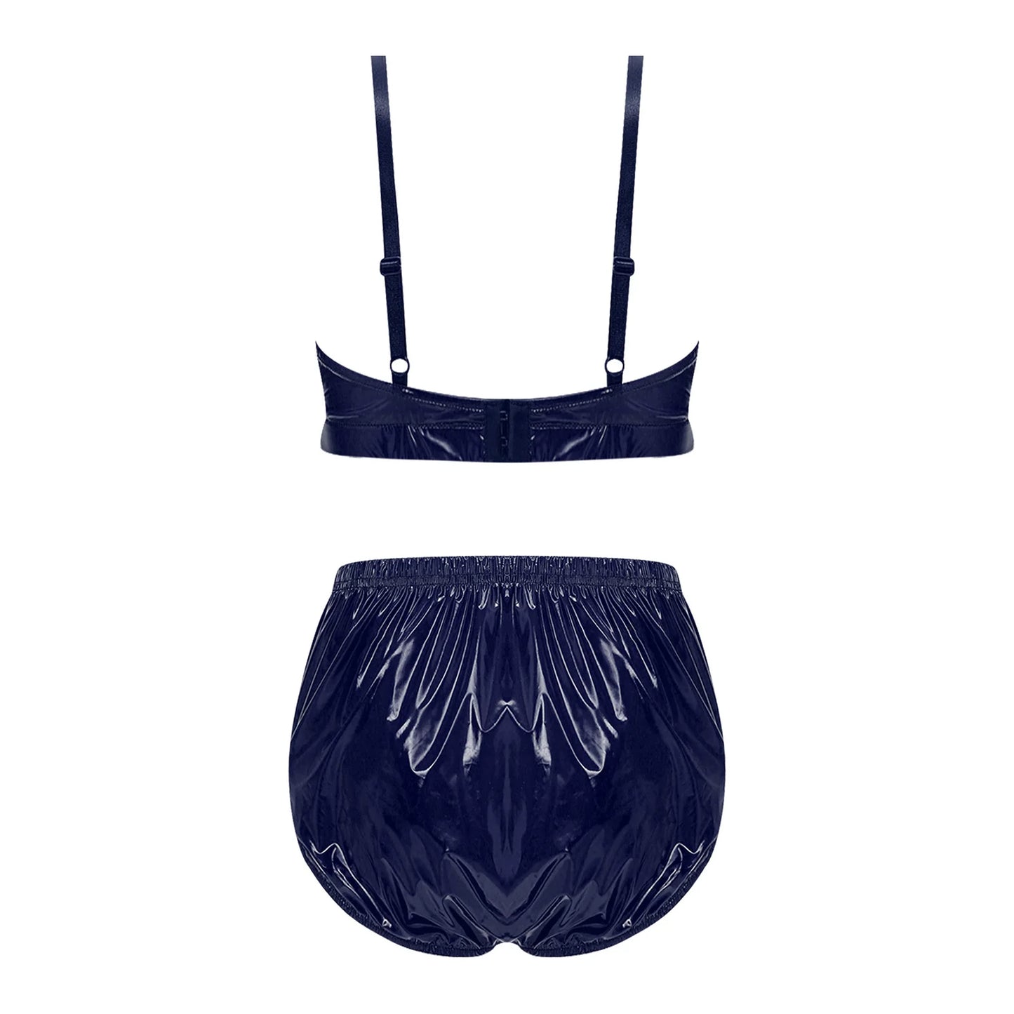 Women Waterproof Swimsuit Bikini Lingerie Set Swimwear Nightwear Clubwear Bra Top with Shorts for Beach Pool Party Sunbathing