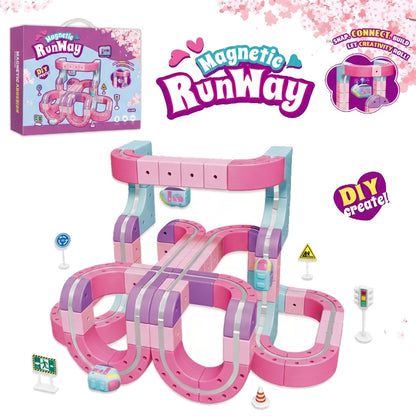 Creative DIY Building Blocks Magnetic Electric Train Set Anti Gravity High-Speed Train Vehicle STEM Educational Toy for Girls