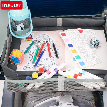 Portable Travel Painting Tray for Kids Folding Drawing Whiteboard Multi-functional Storage Table Set Boys Girls on Planes Trains
