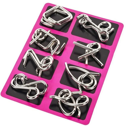Metal Montessori Puzzle Wire 8Pcs/Set IQ Mind Brain Teaser Puzzles Children Adults Interactive Game Reliever Educational Toys