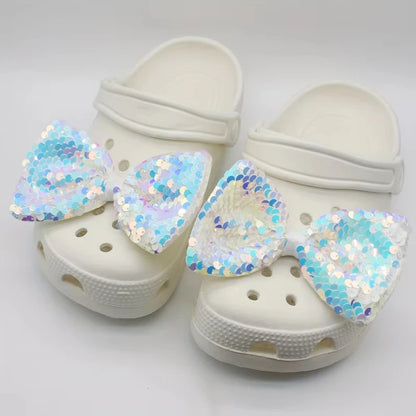 New 2PCS Winter Bow Shoe Charms Durable Fashion Accessories for Women'S Shoes Diy Decorative Y2K Footwear Accessories Xmas Gifts