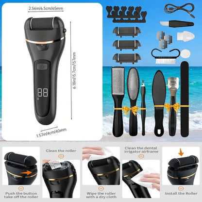 USB-Powered Electric Foot Grinder Kit Portable Rechargeable Pedicure Tools Home Foot Care Device
